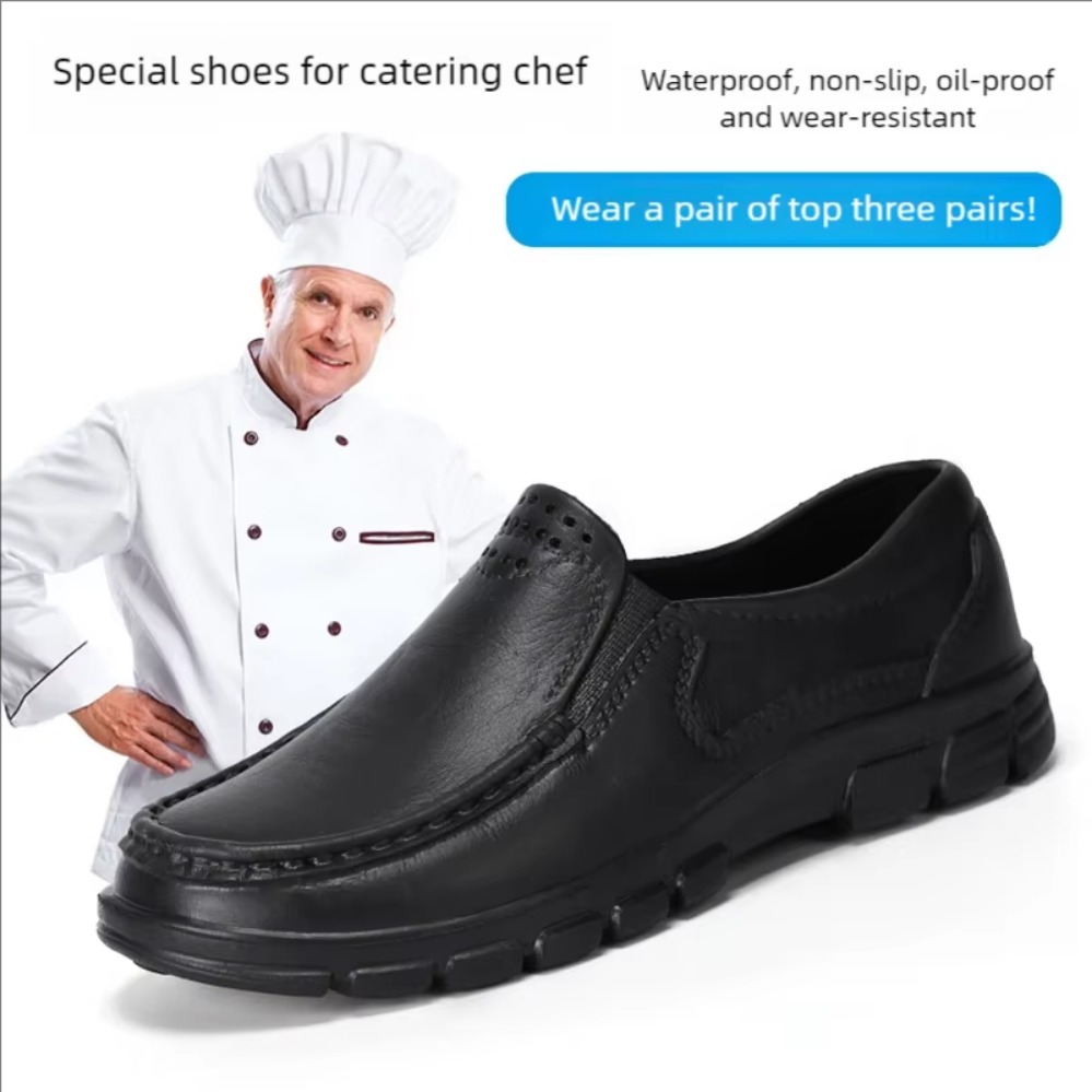 Kitchen Gadgets For Men - รองเท้าลำลองผู้ชายไซส์ใหญ่ น้ำหนักเบา กันน้ำมันและกันลื่น รองเท้าเชฟ รองเท้าขับรถแบบสวม รองเท้าทำสวน