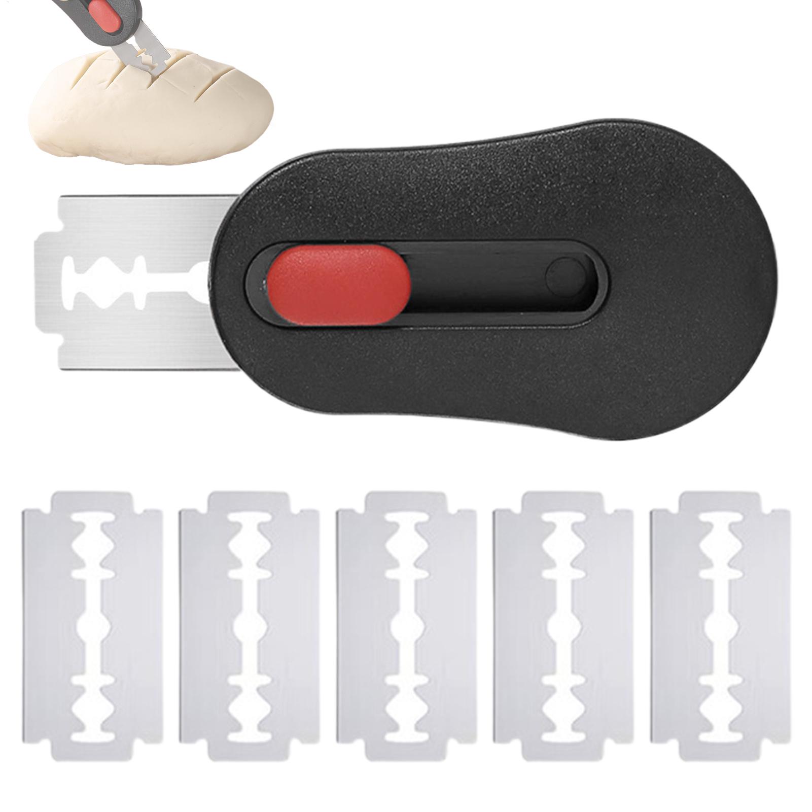 Kitchen Gadgets For Men - เครื่องมือตัดแป้งขนมปังแบบแม่เหล็กพร้อมใบมีด 5 ชิ้น สำหรับตัดแป้งซาวโดว์ อุปกรณ์ทำขนมปัง เครื่องมือทำเบเกอรี่