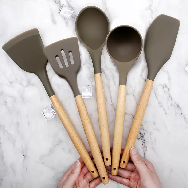 ชุดเครื่องครัวซิลิโคน 5 ชิ้น ส - Kitchen Gadgets New Products บทวิจารณ์และราคา