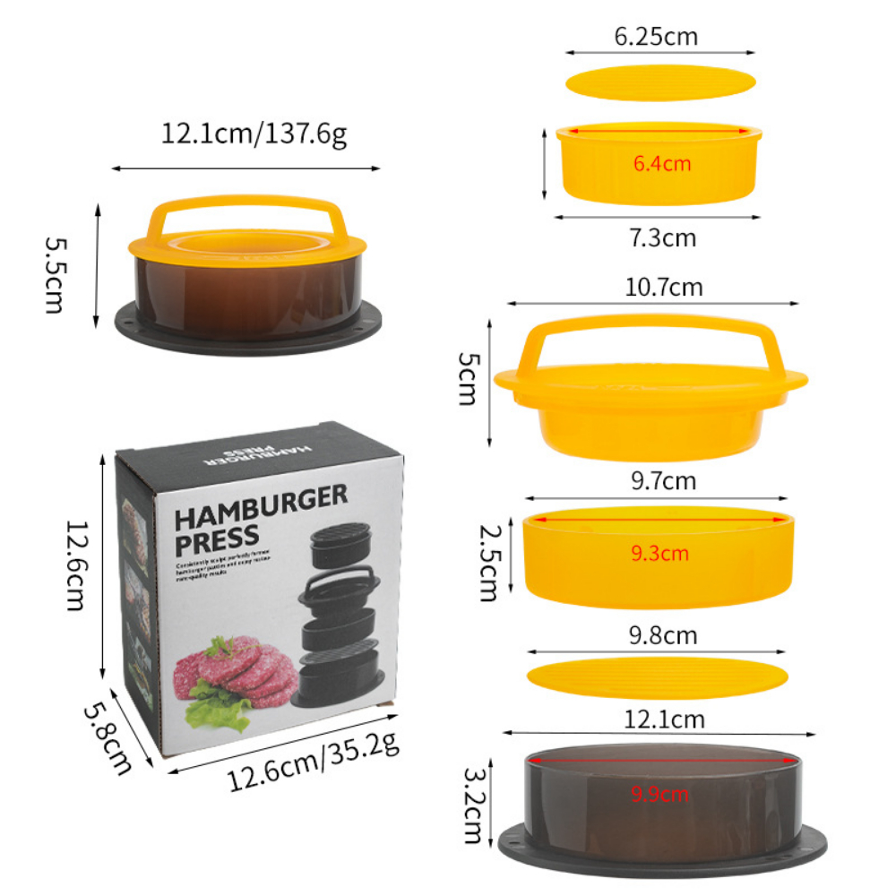 รอบเบอร์เกอร์เบอร์เกอร์กดเนื้อ - Kitchen Helper Gadgets บทวิจารณ์และราคา