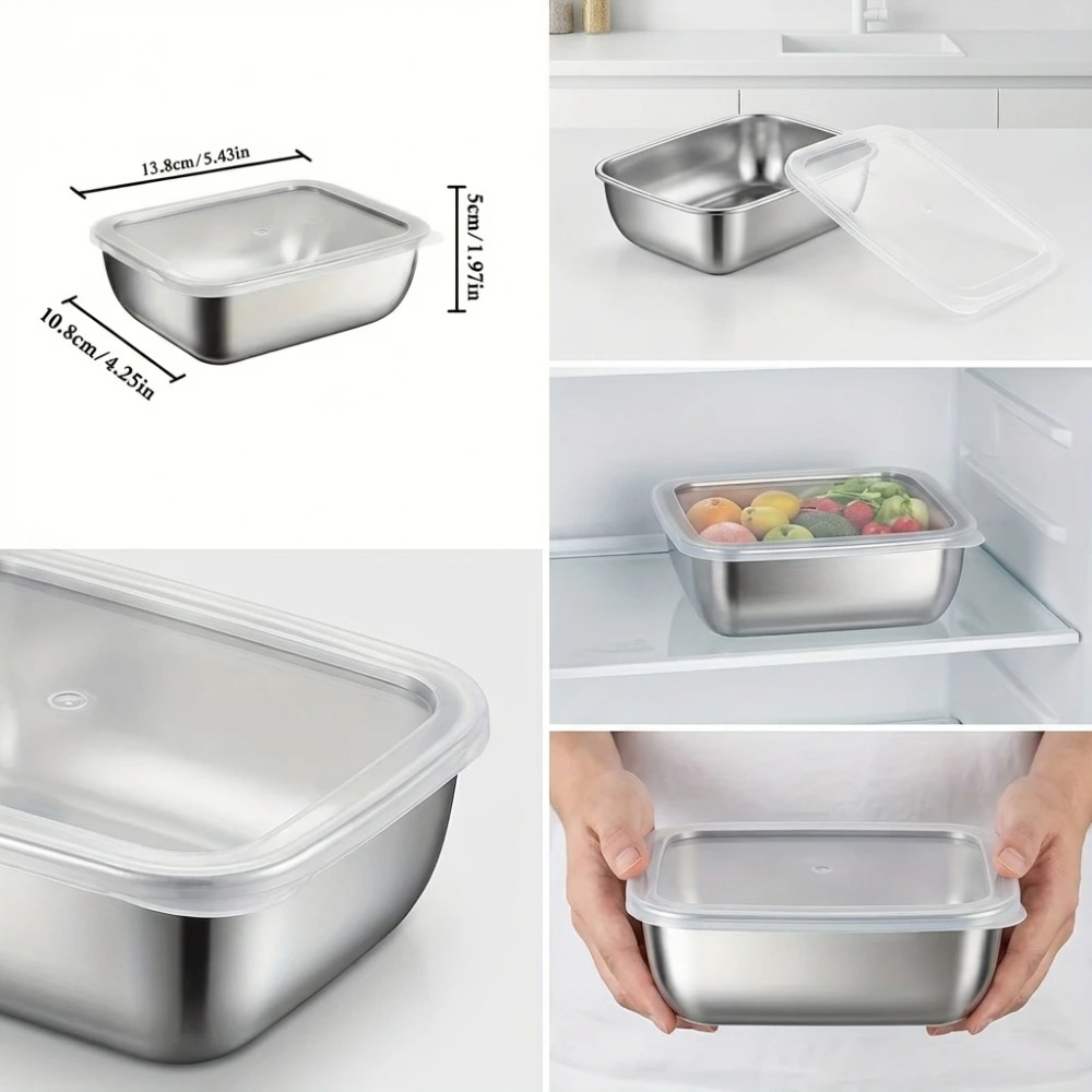 ชุดกล่องเก็บอาหารสแตนเลส 6 ชิ้ - Kitchen Gadgets Organizer บทวิจารณ์และราคา