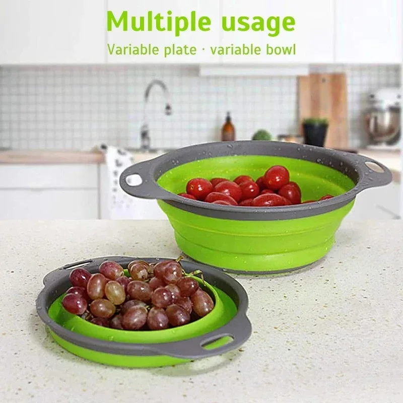 ตะกร้ากรองซิลิโคนแบบพับได้ 1 ช - Kitchen Gadgets Organizer บทวิจารณ์และราคา
